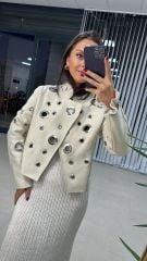 Bird Eye Stamp Stone Jacket