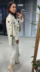 Bird Eye Stamp Stone Jacket