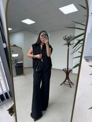 Kd 7855 Omuzu Çakımlı Siyah Takım