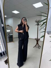 Kd 7855 Omuzu Çakımlı Siyah Takım