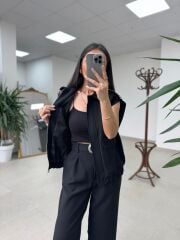 Kd 7855 Omuzu Çakımlı Siyah Takım