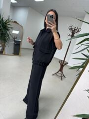 Kd 7855 Omuzu Çakımlı Siyah Takım