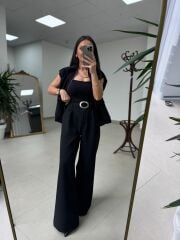 Kd 7855 Omuzu Çakımlı Siyah Takım