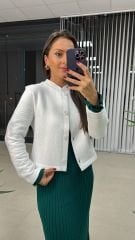 Orj.Marka Pamuklu Beyaz Ceket