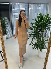 My Fitilli Triko Vizon Kalem Elbise