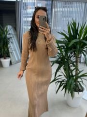 My Fitilli Triko Vizon Kalem Elbise