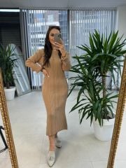 My Fitilli Triko Vizon Kalem Elbise