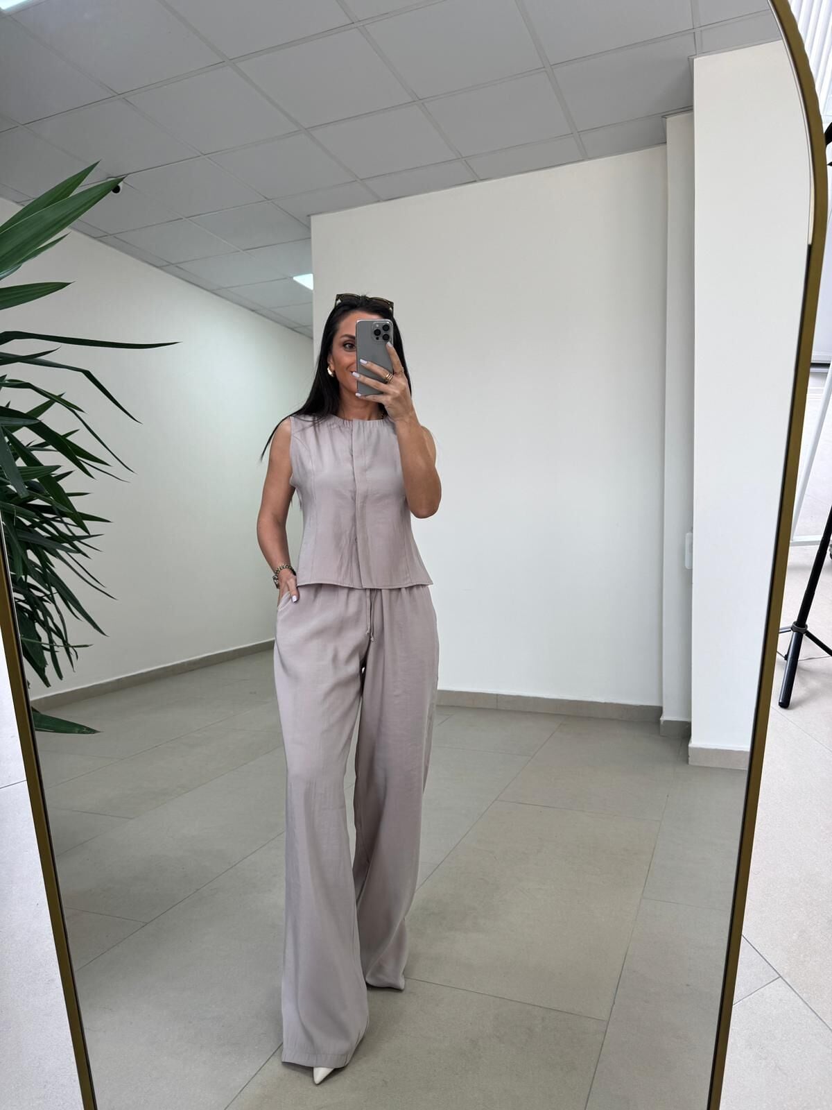 Fp 51192 Kolsuz Gizli Düğme Bluzlu Taş Takım