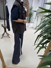 Nx 2843 Kahve Yelekli Üçlü Takım