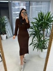 My Fitilli Triko A.Kahve Kalem Elbise