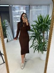 My Fitilli Triko A.Kahve Kalem Elbise