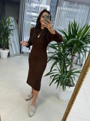 My Fitilli Triko A.Kahve Kalem Elbise