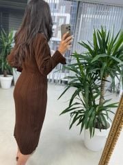 My Fitilli Triko A.Kahve Kalem Elbise