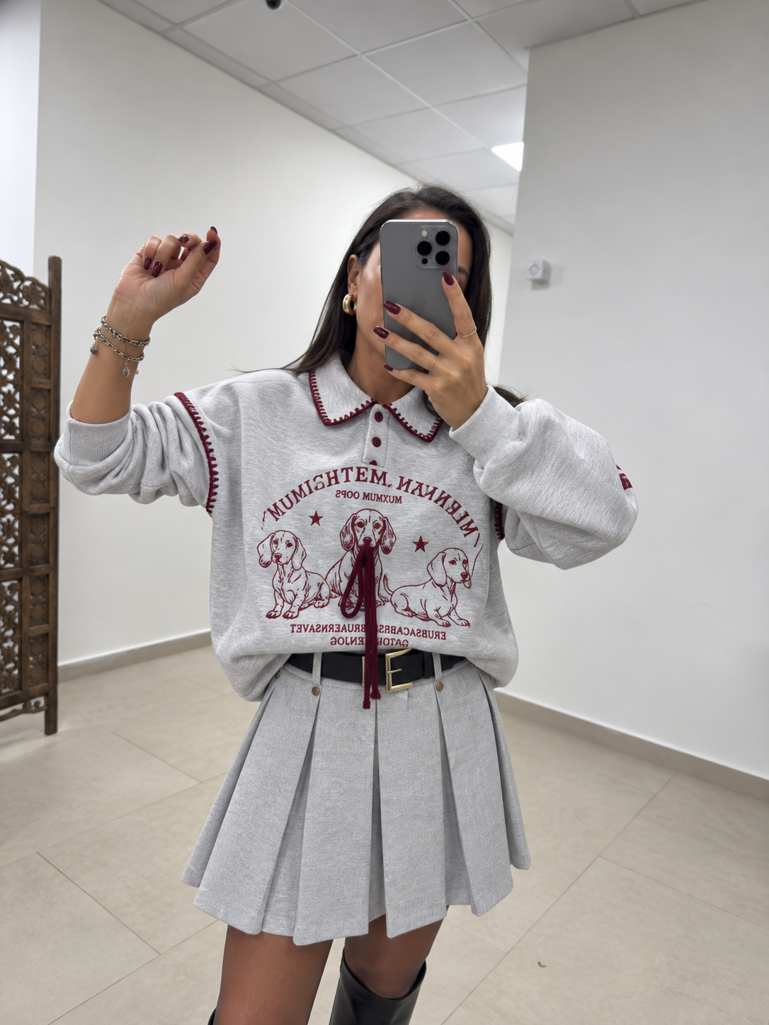 Pi 55803 Gri Figürlü Sweatshirt