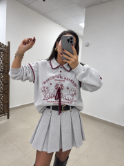 Pi 55803 Gri Figürlü Sweatshirt
