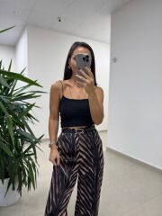 Bb 30500 Zebra Detaylı Saten Pantolon