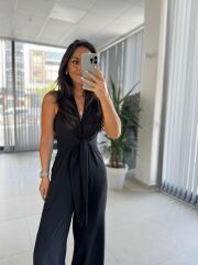 My 3551 Siyah Bağlamalı Tulum