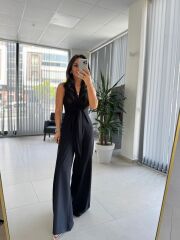 My 3551 Siyah Bağlamalı Tulum