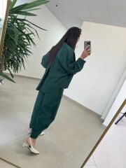 Fp 50957 Zümrüt Tensel Gömlek Pantolon Takım