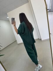 Fp 50957 Zümrüt Tensel Gömlek Pantolon Takım