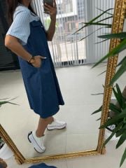 Dr 2624 Mavi Gömlek Detaylı Denim Elbise