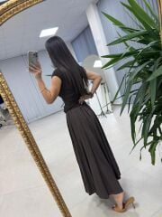 La 56985 Parça Dikişli Kraşlı Kahve Etek