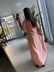 Np 8016 Pembe Bağlamalı Müslin Nakışlı Takım