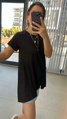 Dr 4060 Siyah Poplin Detaylı Tshirt