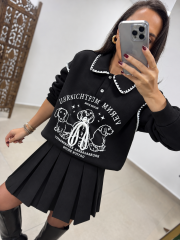 Pi 580728 Pileli Kemerli Siyah Etek