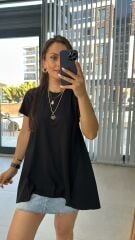 Dr 4060 Siyah Poplin Detaylı Tshirt