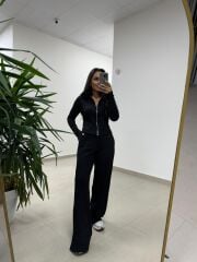 Mz 22738 Kürk Yakalı Siyah Takım