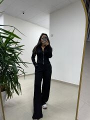 Mz 22738 Kürk Yakalı Siyah Takım