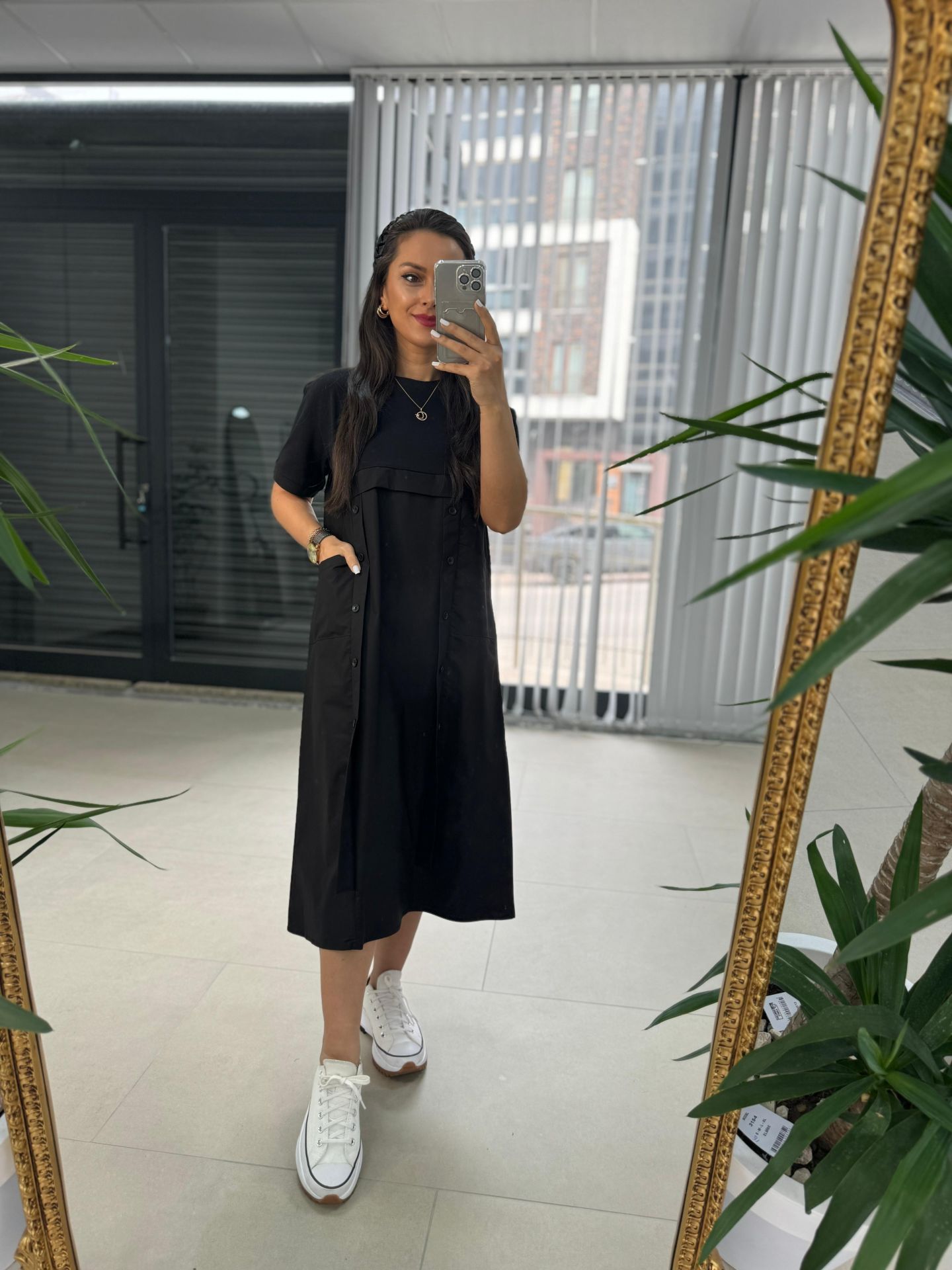 Dr 2590 Düğme Detaylı Tasarım Elbise