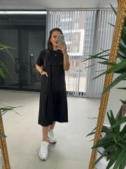 Dr 2590 Düğme Detaylı Tasarım Elbise