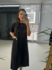 Dr 2590 Düğme Detaylı Tasarım Elbise