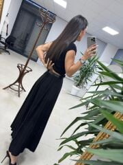 La 56985 Parça Dikişli Kraşlı Siyah Etek