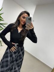 5000 Nubuk Siyah Gümüş Kemer