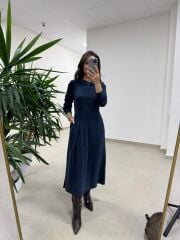 Ms 2894 Gizli Fermuar Detaylı Tensel Laci Elbise