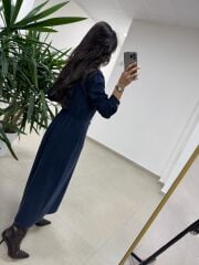 Ms 2894 Gizli Fermuar Detaylı Tensel Laci Elbise