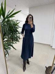 Ms 2894 Gizli Fermuar Detaylı Tensel Laci Elbise