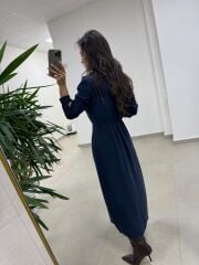 Ms 2894 Gizli Fermuar Detaylı Tensel Laci Elbise