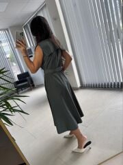 Cr 1614 Haki Yakalı Gömlek Elbise