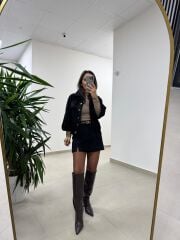 Bb 30459 Siyah Süet Ceket