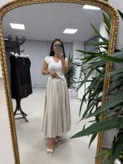 La 56985 Parça Dikişli Kraşlı Taş Etek