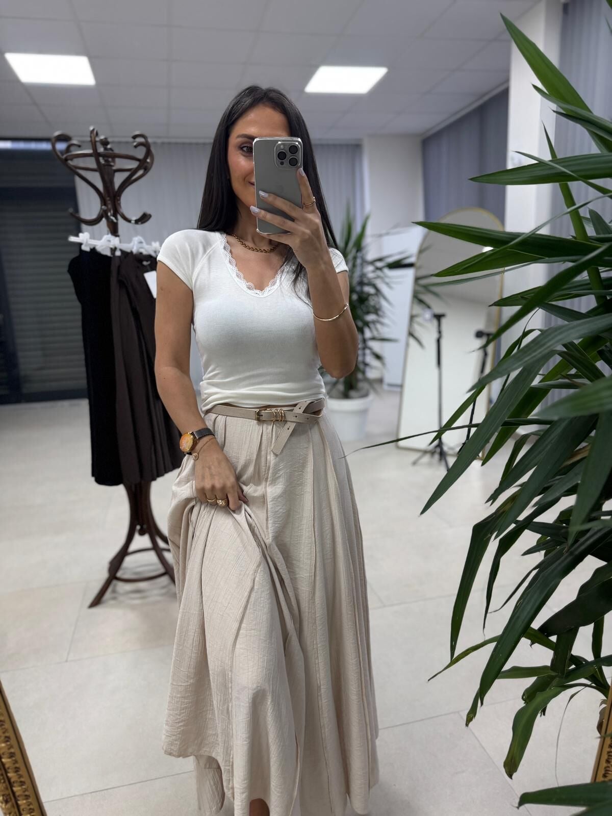 La 56985 Parça Dikişli Kıraşlı Taş Etek