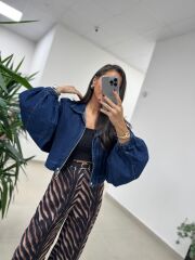 Spt 5071 Laci Denim Balonkol Ceket