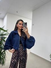 Spt 5071 Laci Denim Balonkol Ceket