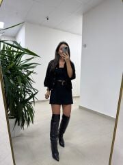 Bb 30513 Süet Siyah Şort Etek