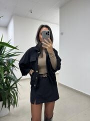 Bb 30513 Süet Siyah Şort Etek