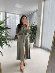 Fw 8185 Lina Haki  Gömlek Elbise